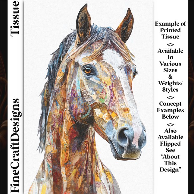 Papier Mousseline Bohême Collage Horse Portrait DE9R Découpage (Créateur téléchargé)