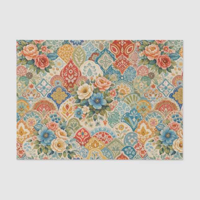 Papier Mousseline Bohemian Garden Mosaic (Recto)