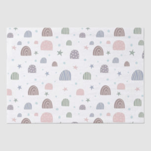 Papier Mousseline boho arc-en-ciel et étoiles mignon