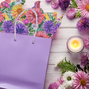 Papier Mousseline Boho Aster Fleurs Florales