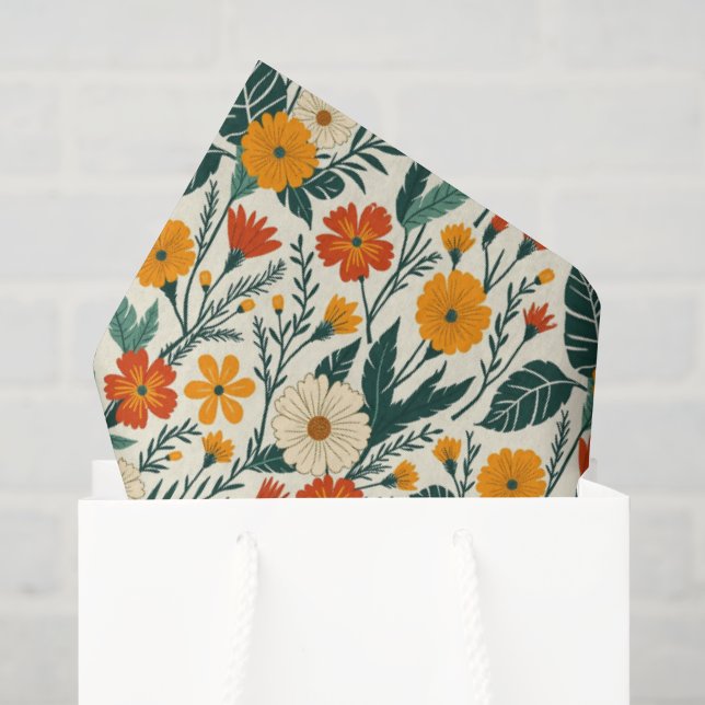 Papier Mousseline Boho Blooming (Sac cadeau)