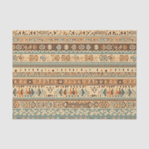 Papier Mousseline Boho Camel Brown Turquoise