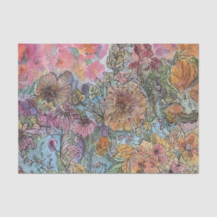 Papier Mousseline Boho Chic Flower Garden aquarelle peinture