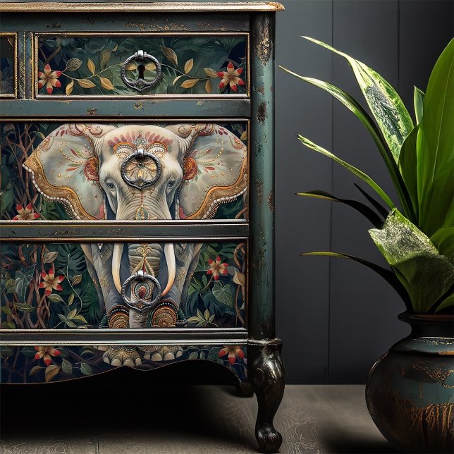 Papier Mousseline Boho Chic Peint Elephant Bohème (Créateur téléchargé)