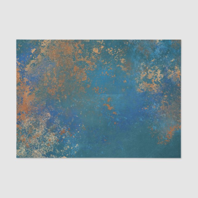 Papier Mousseline Boho Copper Blue Grunge (Recto)