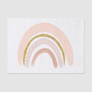 Papier Mousseline Boho élégant arc-en-ciel rose et or