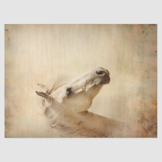 Papier Mousseline Boho Elegant Cheval Blanc Découpage