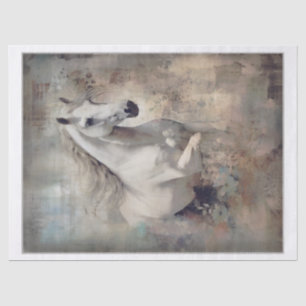 Papier Mousseline Boho Elegant Cheval Blanc Découpage