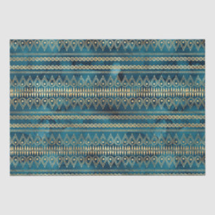 Papier Mousseline Boho en or bleu turquoise