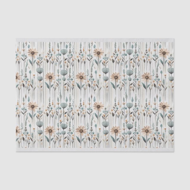 Papier Mousseline Boho Fleurs sauvages (Recto)
