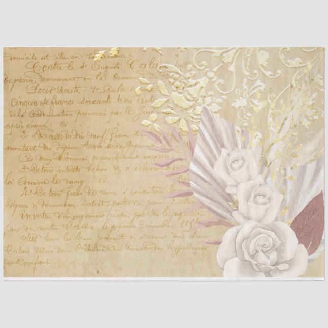 Papier Mousseline Boho Floral Ephemera Design Series #9 (Recto)