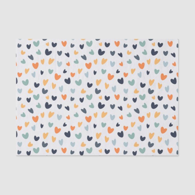 Papier Mousseline Boho Heart Motif Tissue Paper (Recto)