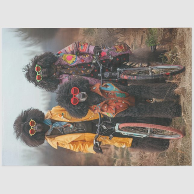 Papier Mousseline Boho Hippie de découpage Poodé standard (Recto)