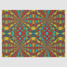Boho Hippie Rouge Jaune Bleu Vintage Tribal Ethnie
