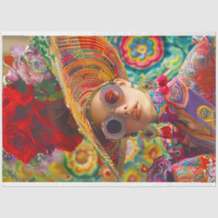 Papier Mousseline Boho Hippie Vibramment Coloré Découpage