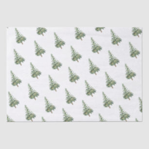 Papier Mousseline Boho Joyeux Arbre d'aquarelle de Noël