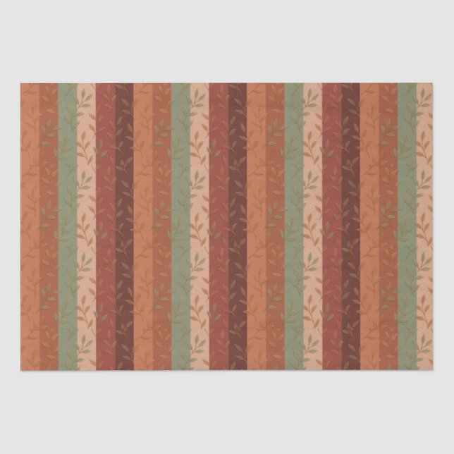 Papier Mousseline Boho Leaf Motif Rustic Home Décor (Recto)