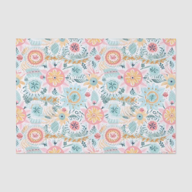 Papier Mousseline Boho mignon Pastel (Recto)