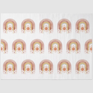 Papier Mousseline BOHO moderne Rainbow Sun Heart Dusty Rose Mustard