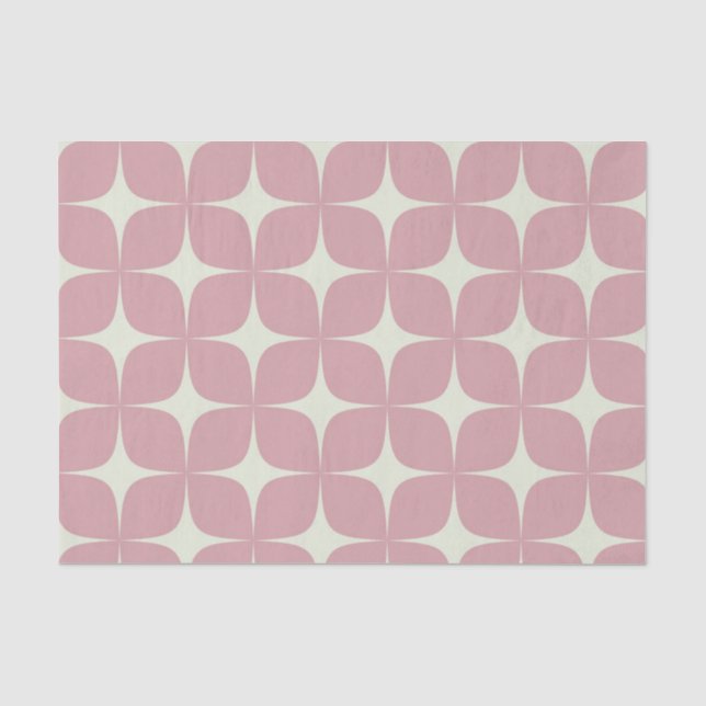 Papier Mousseline Boho moderne rose du milieu du siècle moderne géom (Recto)