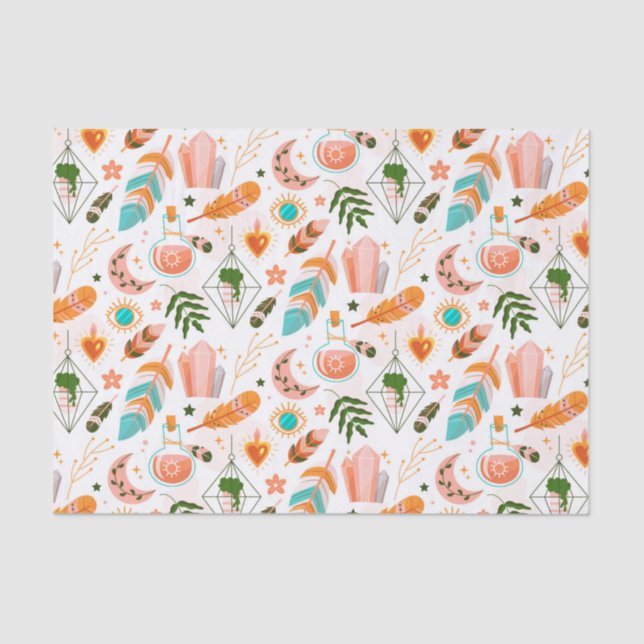 Papier Mousseline Boho Motif Tissu Papier (Recto)