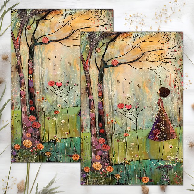 PAPIER MOUSSELINE BOHO NATURE GIRL DECOUPAGE (BOHO NATURE GIRL DECOUPAGE TISSUE PAPER)
