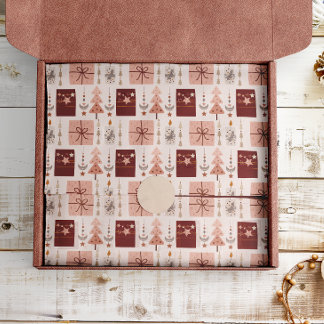Papier Mousseline Boho Pink Christmas