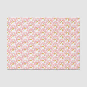 Papier Mousseline Boho Pink Gold Rainbow Motif moderne