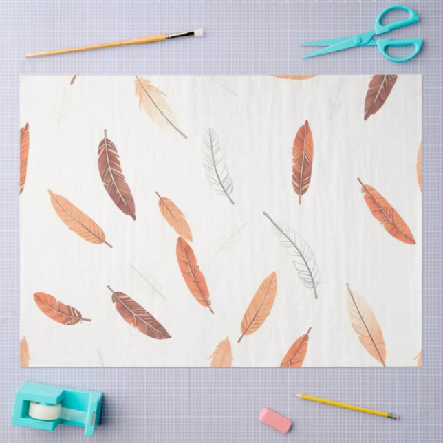 Papier Mousseline Boho Plumes populaires Collection de luxe (Artisanat)