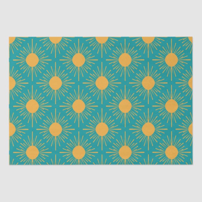 Papier Mousseline Boho Ray of Sun Turquoise (Recto)