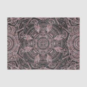 Papier Mousseline Boho Rose Gold Grey Mandala Design élégant