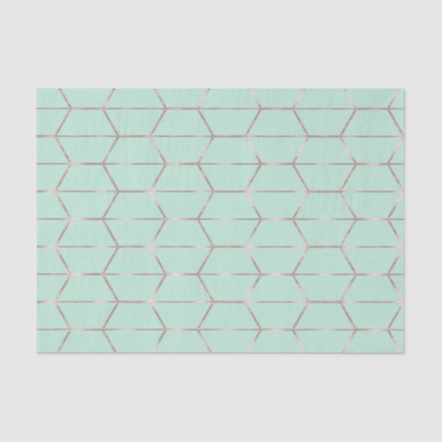 Papier Mousseline Boho rose Hexagon or Géométrique Glam Sweet 16 (Recto)