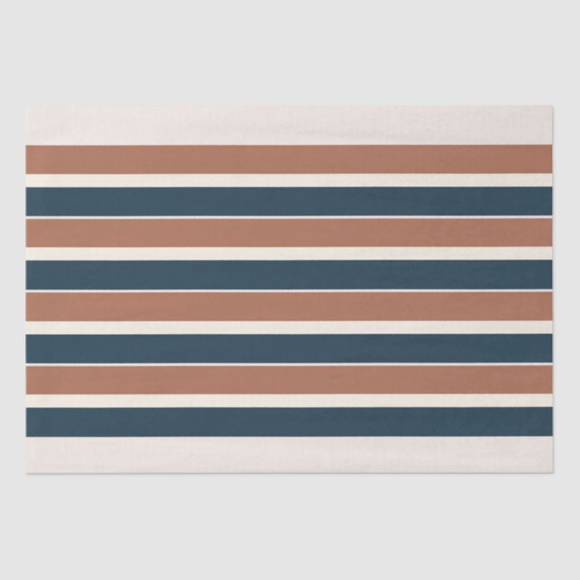 Papier Mousseline Boho Rustic et Navy Stripes (Recto)
