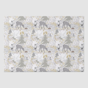 Papier Mousseline Bois Animaux Bois d'hiver