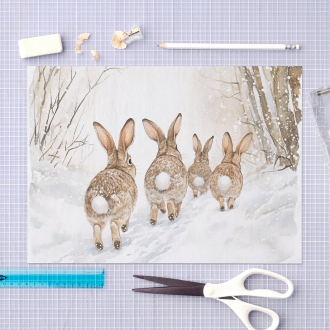 Papier Mousseline Bois de Noël de lapins de Pâques (Artisanat)
