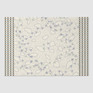 Papier Mousseline Bois et algues Plaid Bird Traces Papier de Tissu