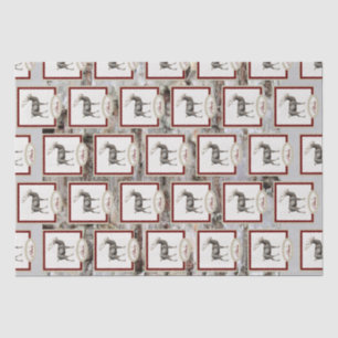 Papier Mousseline Bois rustique Elk / Reindeer Famille Monogramme ta