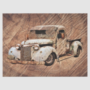 Papier Mousseline Bois rustique pour camion Vintage