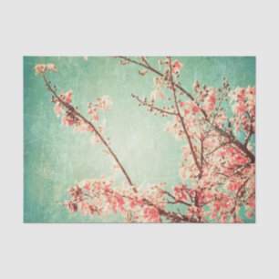 Papier Mousseline Bois turquoise porté élégant vintage et fleurs de