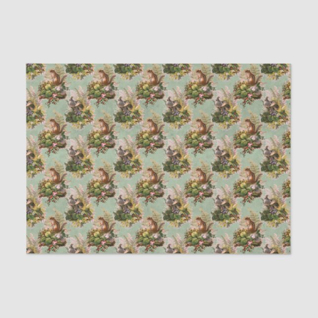 Papier Mousseline Bois vintage Chipmunks (Recto)