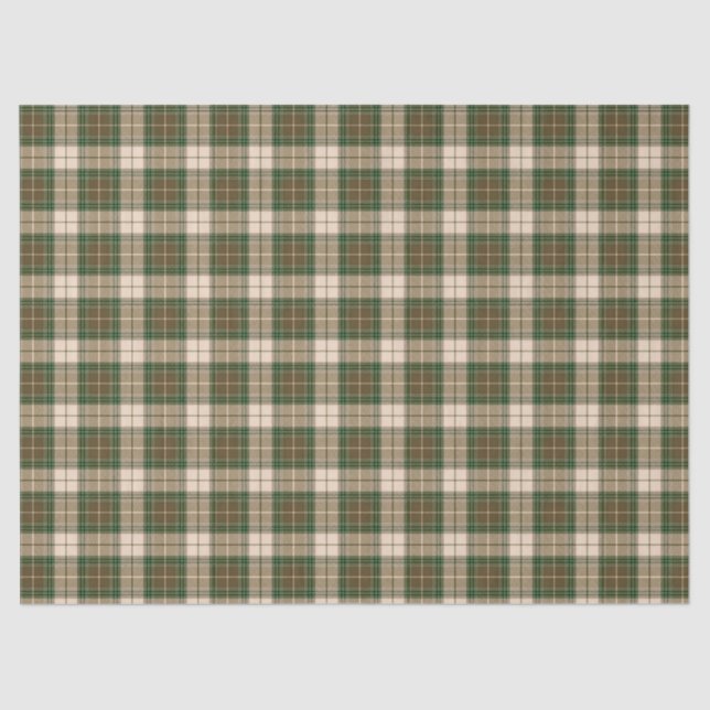 Papier Mousseline Boisson-bois vert plaid Beige Brown (Recto)