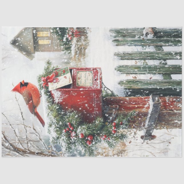 Papier Mousseline Boîte aux lettres de Noël (Recto)