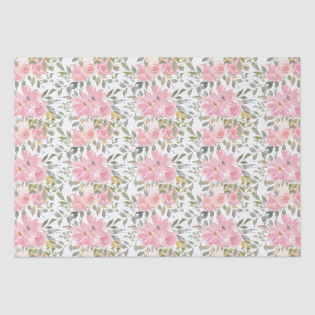 Papier Mousseline Boîtier Floral rose luxuriant pour petites entrepr (Recto)