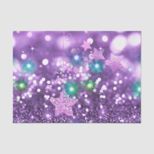 Papier Mousseline Bokeh Faux violet Parties scintillant et étoiles b
