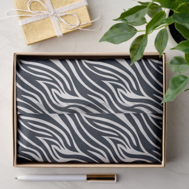 Papier Mousseline Bold Zebra Skin Motif noir & blanc ID1151 (Cadeau)