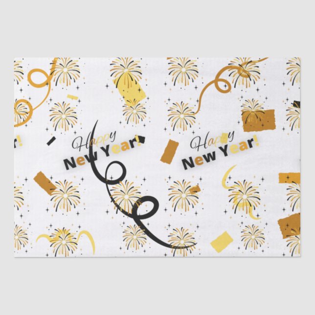Papier Mousseline Bon Nouvel An Tissue Paper (Recto)