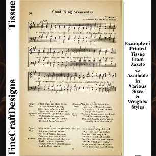 Papier Mousseline Bon Roi Wenceslas Partition de musique DU5F Découp