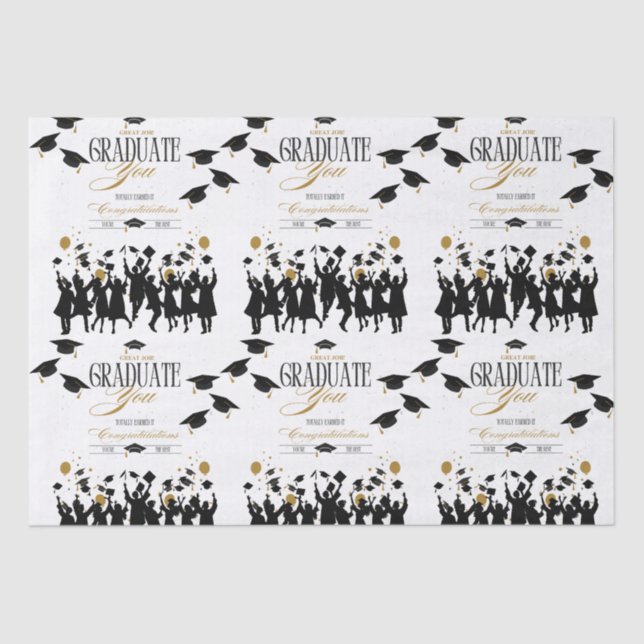 Papier Mousseline Bon Travail, Diplômé ! Il est temps de célébrer la (Recto)