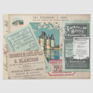 Papier Mousseline Bon Voyage Travel Papiers Collage Français Vintage