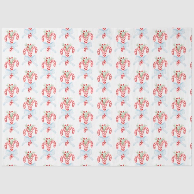 Papier Mousseline Bonbons d'aquarelle avec bonbon, Noël (Recto)